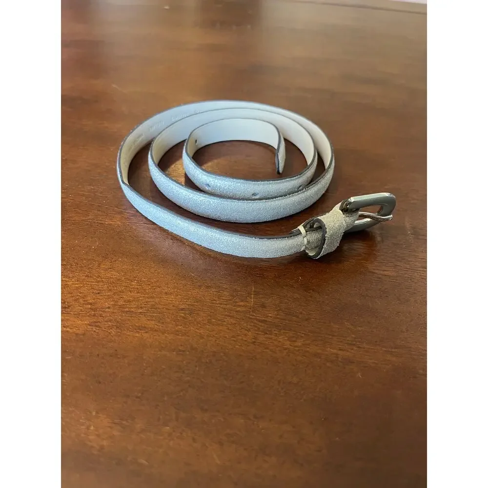 Live Love LOFT Silver Shimmer Skinny Leather Belt